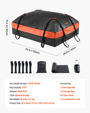 Car Rooftop Cargo Carrier Bag 21 Cubic Feet Roof Cargo Carrier 840D PVC V952-CDHBTX20LFYCKB502V0