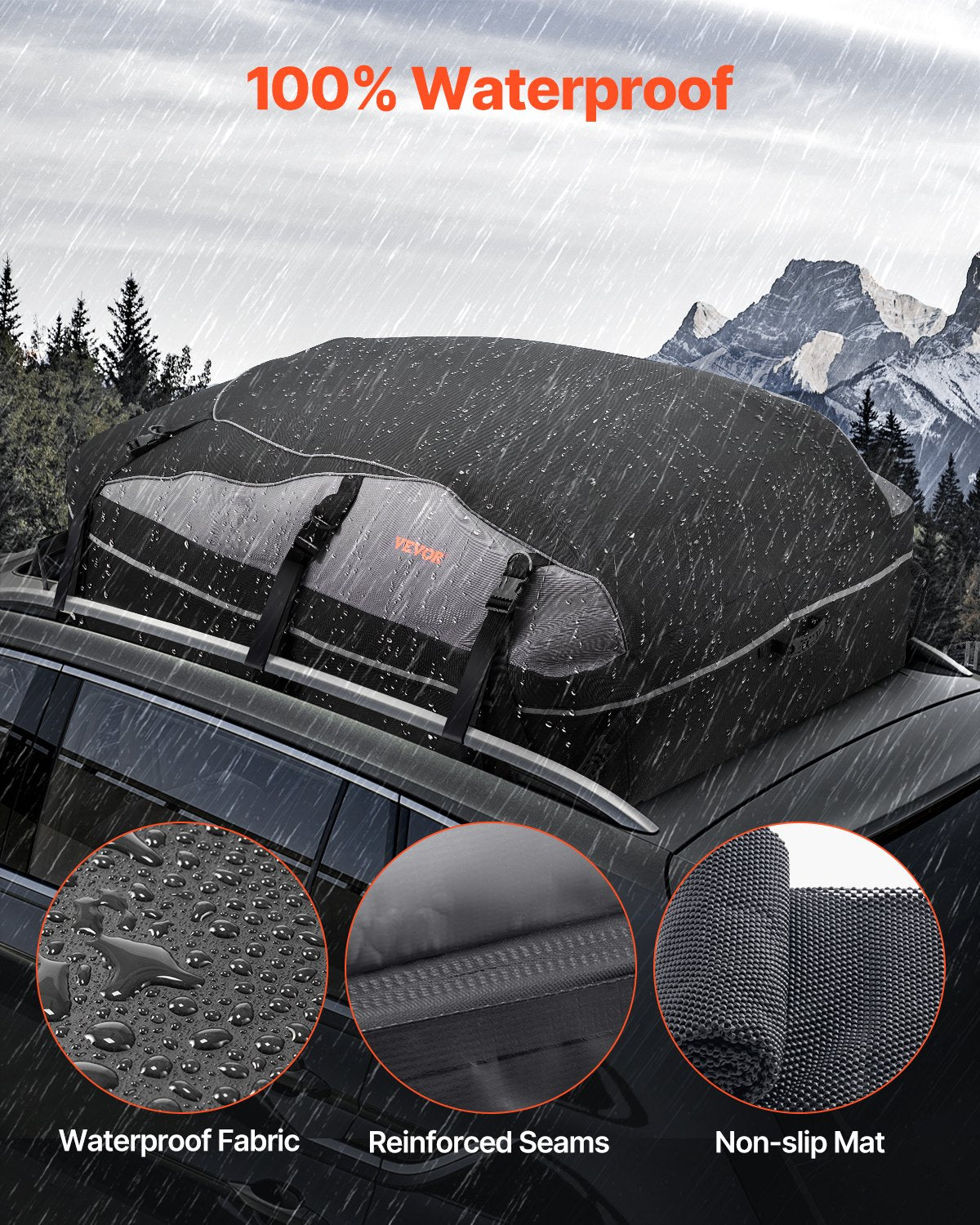 Car Rooftop Cargo Carrier Bag, 21 Cubic Feet Cargo Carrier for Car Roof, 100% Waterproof 900D Oxford Cloth V952-CDHBXM20LFYCV5QCOV0