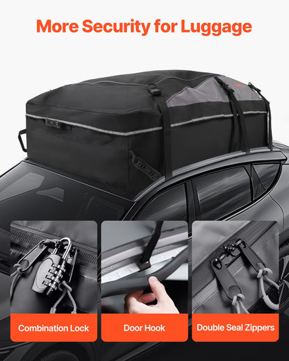 Car Rooftop Cargo Carrier Bag, 21 Cubic Feet Cargo Carrier for Car Roof, 100% Waterproof 900D Oxford Cloth V952-CDHBXM20LFYCV5QCOV0