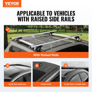 Roof Rack Cross Bars, Aluminum Roof Rack Crossbars, Fit Raised Side Rail with Gap, 90 kg Load Capacity, V952-CDHGJTYKTYKCPRACFV0