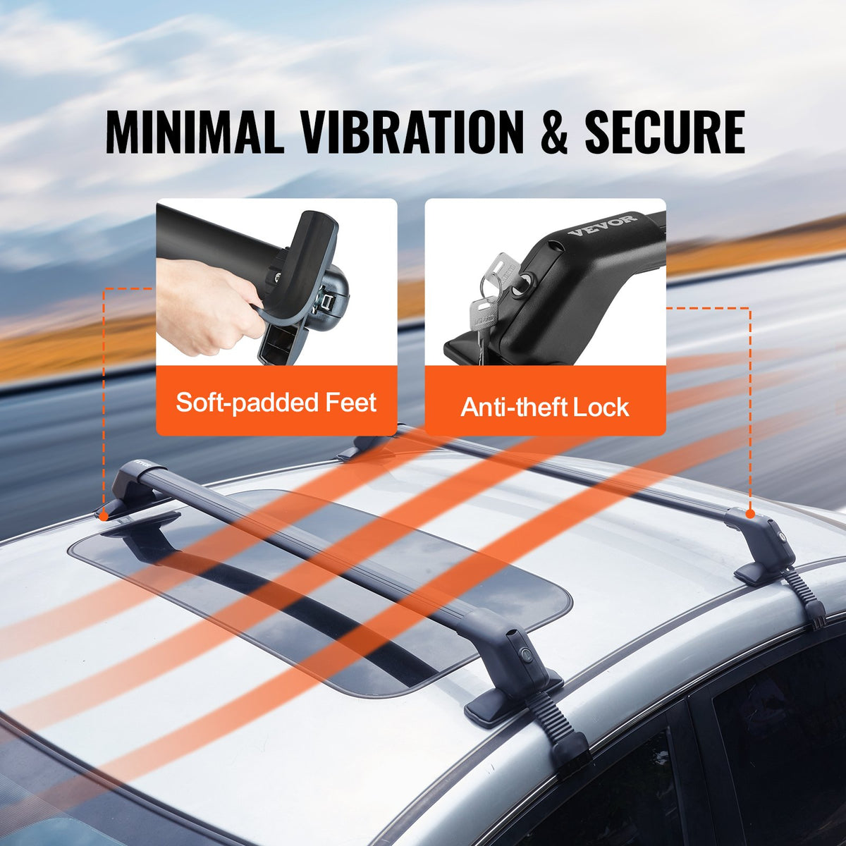 Universal Roof Rack Crossbar for Naked Roof Vehicle Aluminum with Lock V952-CDHGJTYKTYKLLODD1V0