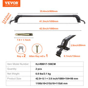 Universal Roof Rack Crossbar for Naked Roof Vehicle Aluminum with Lock V952-CDHGJTYKTYKLLODD1V0