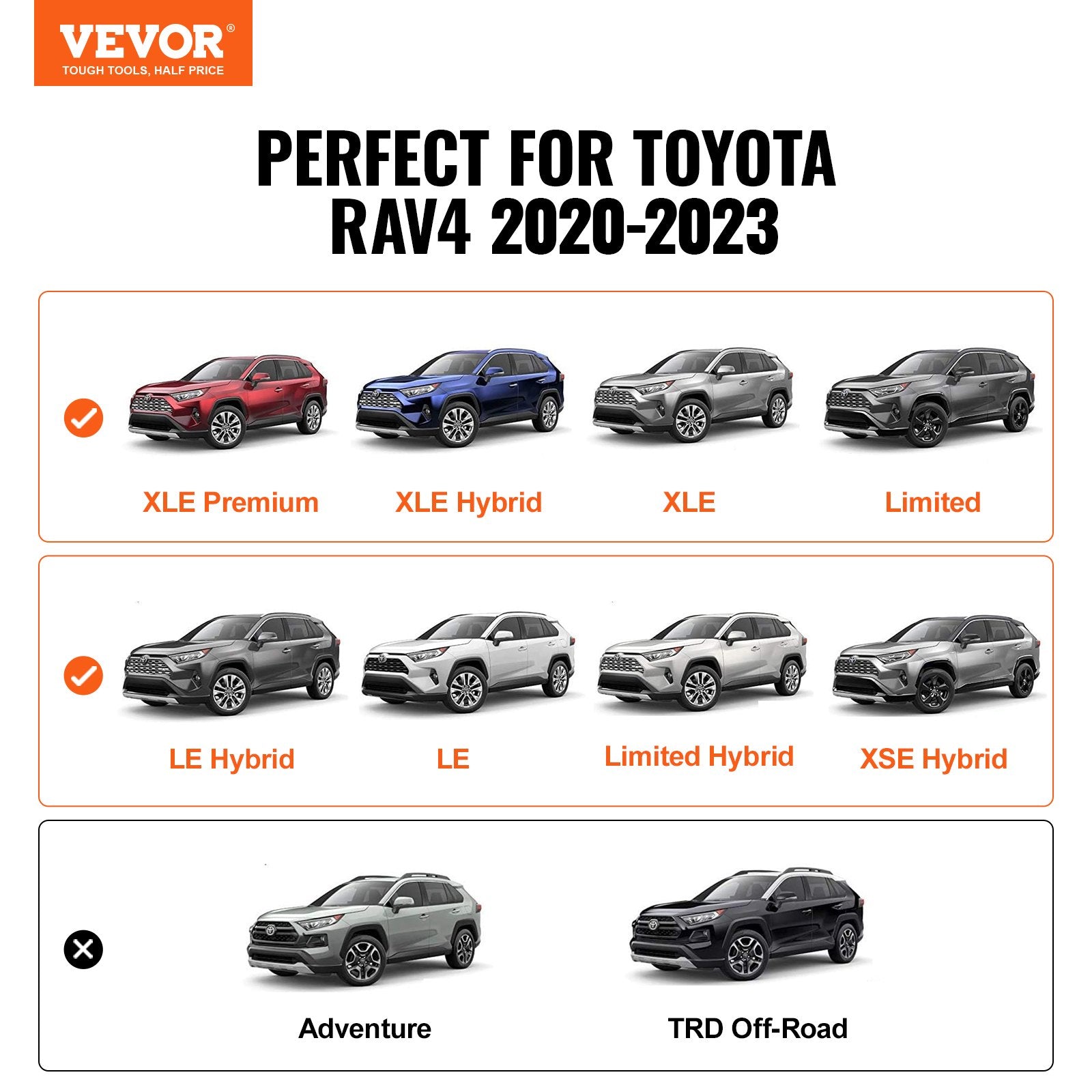 Roof Rack Cross Bars, Compatible with Toyota RAV4 2020-2023, 160lbs Load Capacity, Aluminum Anti-Rust V952-CDHGJZSKFTRF7ZI8NV0