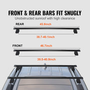 Roof Rack Crossbar for JEEP GRAND CHEROKEE 2011-2021 Aluminum with Lock V952-CDHGJZSKJPDQHW9Q7V0