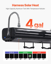 Roof Rack Water Tank, 4 Gal, Multi-Dispensing Outdoor Tank with 2 Splash-Guard Panels & T-slot, High-Capacity V952-CDJSXZTK4GALFADHNV0