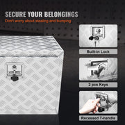 Underbody Truck Box, 24"x14"x16" Pickup Storage Box, Heavy Duty Aluminum Diamond Plate Tool Box with Lock and V952-CDK241416INCHAMF9V0