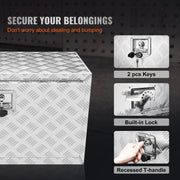 Underbody Truck Box, 30"x14"x16" Pickup Storage Box, Heavy Duty Aluminum Diamond Plate Tool Box with Lock and V952-CDK301416INCH2LT5V0