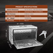 Underbody Truck Box, 30"x14"x16" Pickup Storage Box, Heavy Duty Aluminum Diamond Plate Tool Box with Lock and V952-CDK301416INCH2LT5V0