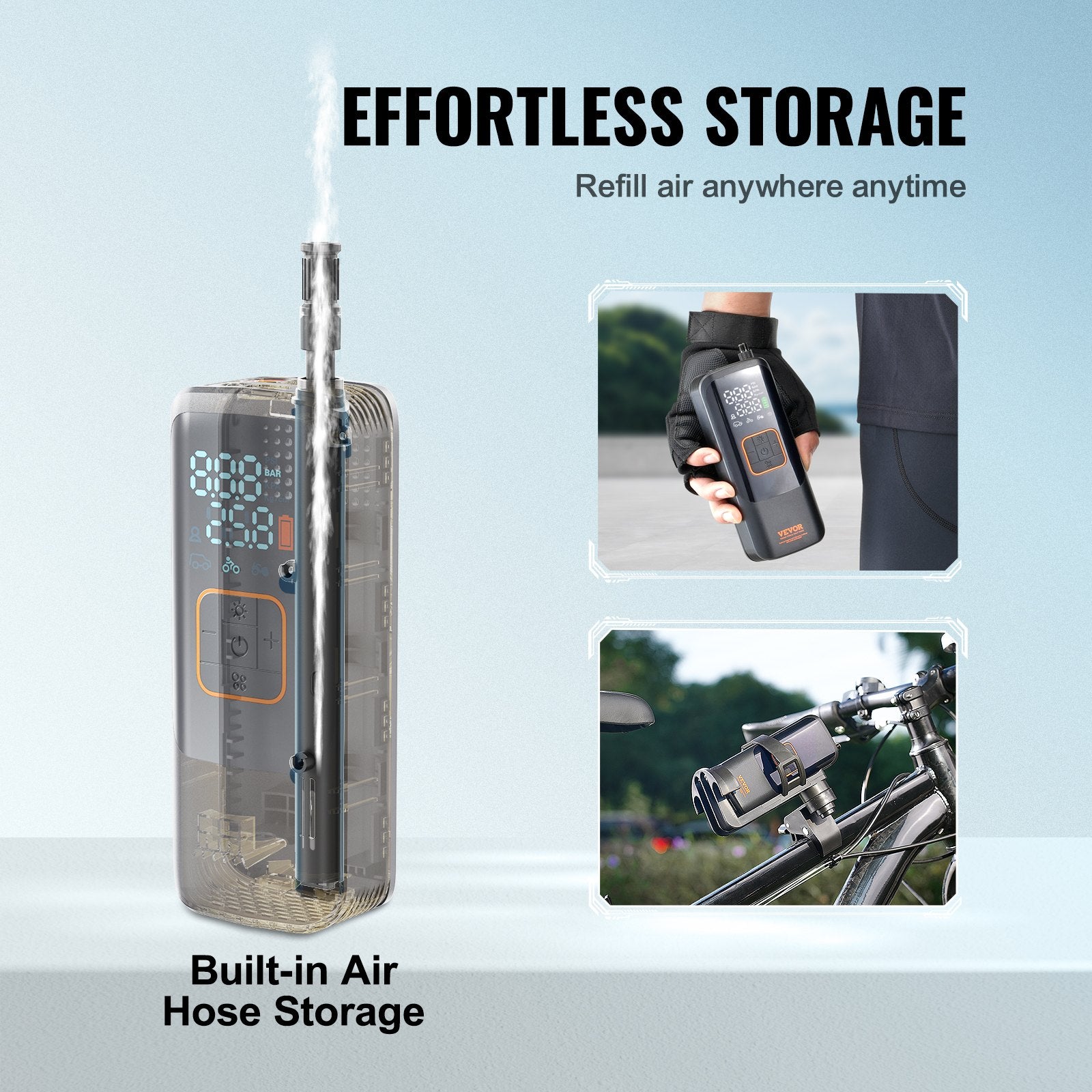 Tire Inflator Portable Air Compressor, 150 PSI Electric Air Pump, 4000mAh Rechargeable Tire Pump with V952-CDSLTCQJ22005A79WV9
