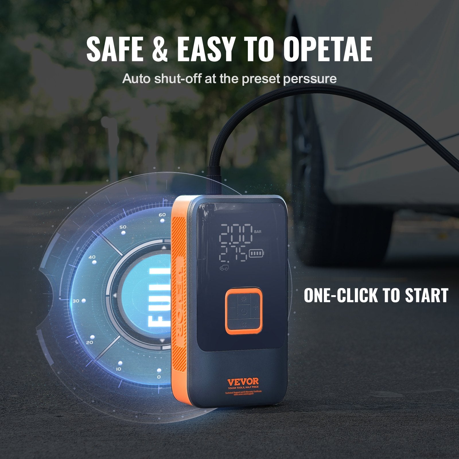Tire Inflator Portable Air Compressor, Dual-Cylinder & 12000mAh Rechargeable Air Pump, 30s Fast Inflation V952-CDSLTCQJ3400VJOS6V9