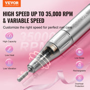 Electric Rechargeable Nail Drill, 35,000RPM Portable Cordless Nail E File Machine, LCD-Display Acrylic Gel V952-CDSMJDMJBXSZQW53MV9