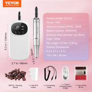Electric Rechargeable Nail Drill, 35,000RPM Portable Cordless Nail E File Machine, LCD-Display Acrylic Gel V952-CDSMJDMJBXSZQW53MV9