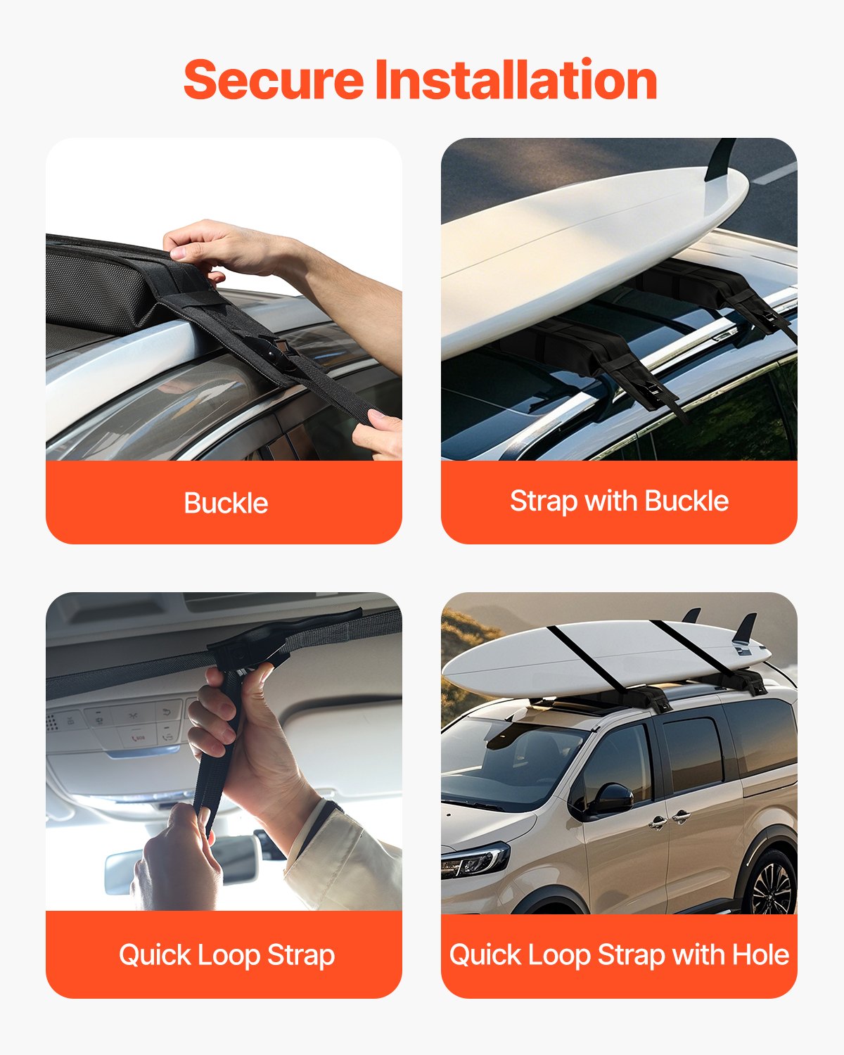 Soft Roof Rack Pads 33in 176lbs Load Capacity for Kayak Canoe Surfboard Luggage V952-CDXLJDWXHGJK88LRSV0