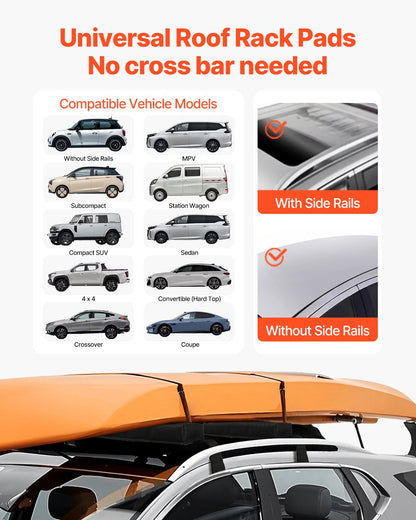 Soft Roof Rack Pads 15.5in 176lbs Load Capacity for Kayak Canoe Surfboard V952-CDXLJDWXHGJKOZKMCV0