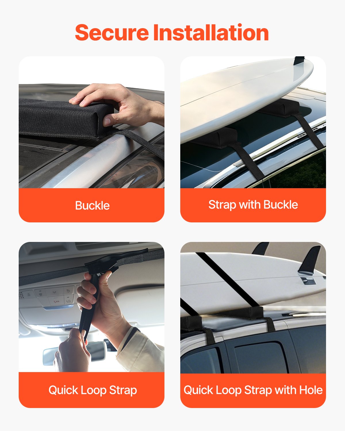 Soft Roof Rack Pads 15.5in 176lbs Load Capacity for Kayak Canoe Surfboard V952-CDXLJDWXHGJKOZKMCV0