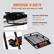 Roof Rack Cargo Basket 200 LBS Capacity 46"x36"x4.5" for SUV Truck Cars V952-CDXLJJ2463645I36LV0