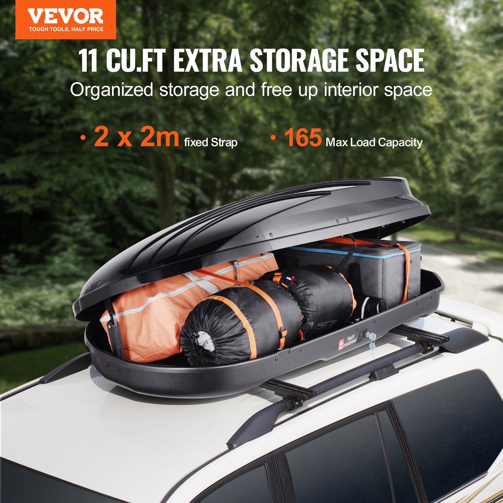 Rooftop Cargo Carrier 340 L Luggage Storage Box ABS for SUVs Cars V952-CDXLXHS11LFYIFFORV0