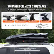 Rooftop Cargo Carrier 340 L Luggage Storage Box ABS for SUVs Cars V952-CDXLXHS11LFYIFFORV0