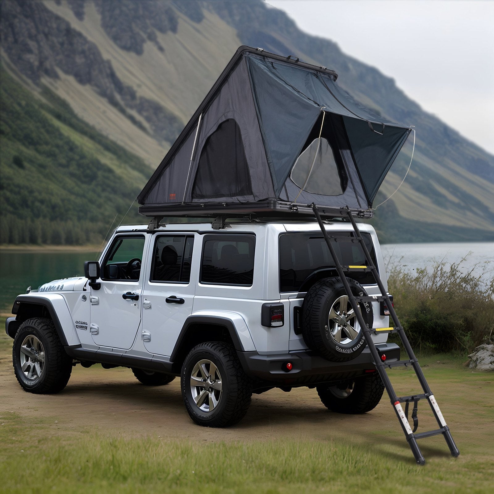 Rooftop Tent Hard Shell 2-3 Person Waterproof for Jeep SUV Truck w/ Ladder V952-CDZPSJKSJKJBEH00WV9