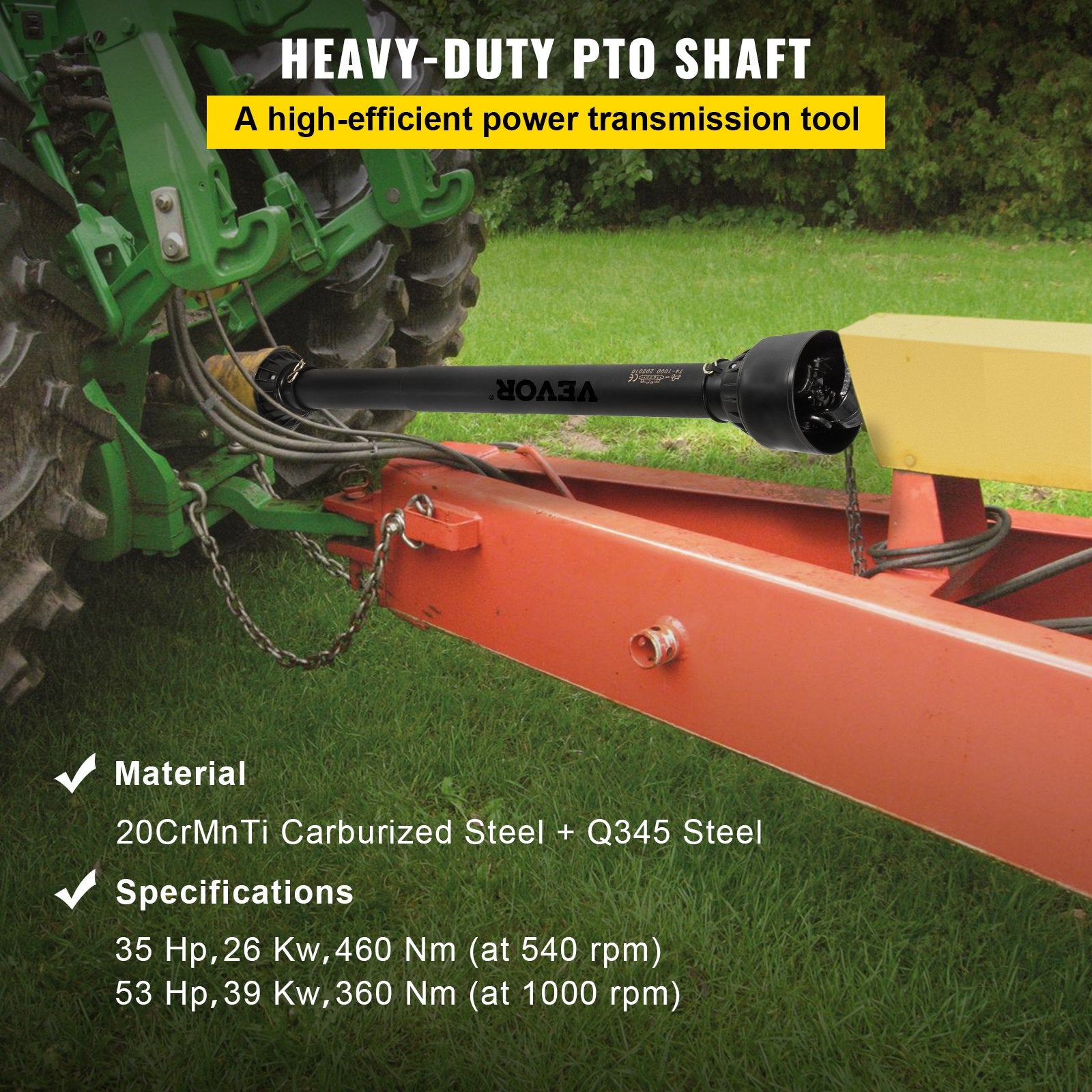 PTO Shaft PTO Drive Shaft 1-3/8" x 6 Spline Ends Round End T4 43"-61" V952-CDZT4B11004055001V0