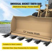 Bucket Tooth Bar, 48in Inside Bucket Width Tractor Bucket Teeth, 9.84in Teeth Space Tooth Bar for Loader V952-CDZTSWJ48INCHETVYV0