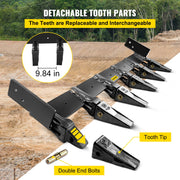 Bucket Tooth Bar, 48in Inside Bucket Width Tractor Bucket Teeth, 9.84in Teeth Space Tooth Bar for Loader V952-CDZTSWJ48INCHETVYV0
