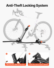Roof Bike Rack, 15 kg Capacity, Upright Roof Mount Bicycle Rack with Secure Locking System for Most Standard V952-CDZXCJZLFZDC0GA9H001V0