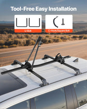 Roof Bike Rack, 15 kg Capacity, Upright Roof Mount Bicycle Rack with Secure Locking System for Most Standard V952-CDZXCJZLFZDC0GA9H001V0