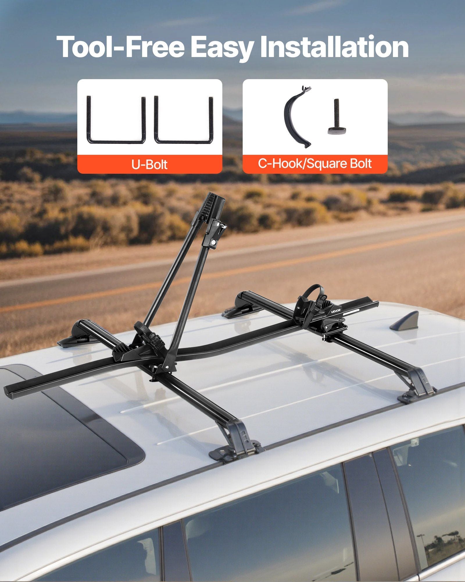 Roof Bike Rack, 15 kg Capacity, Upright Roof Mount Bicycle Rack with Secure Locking System for Most Standard V952-CDZXCJZLFZDC0GA9H001V0