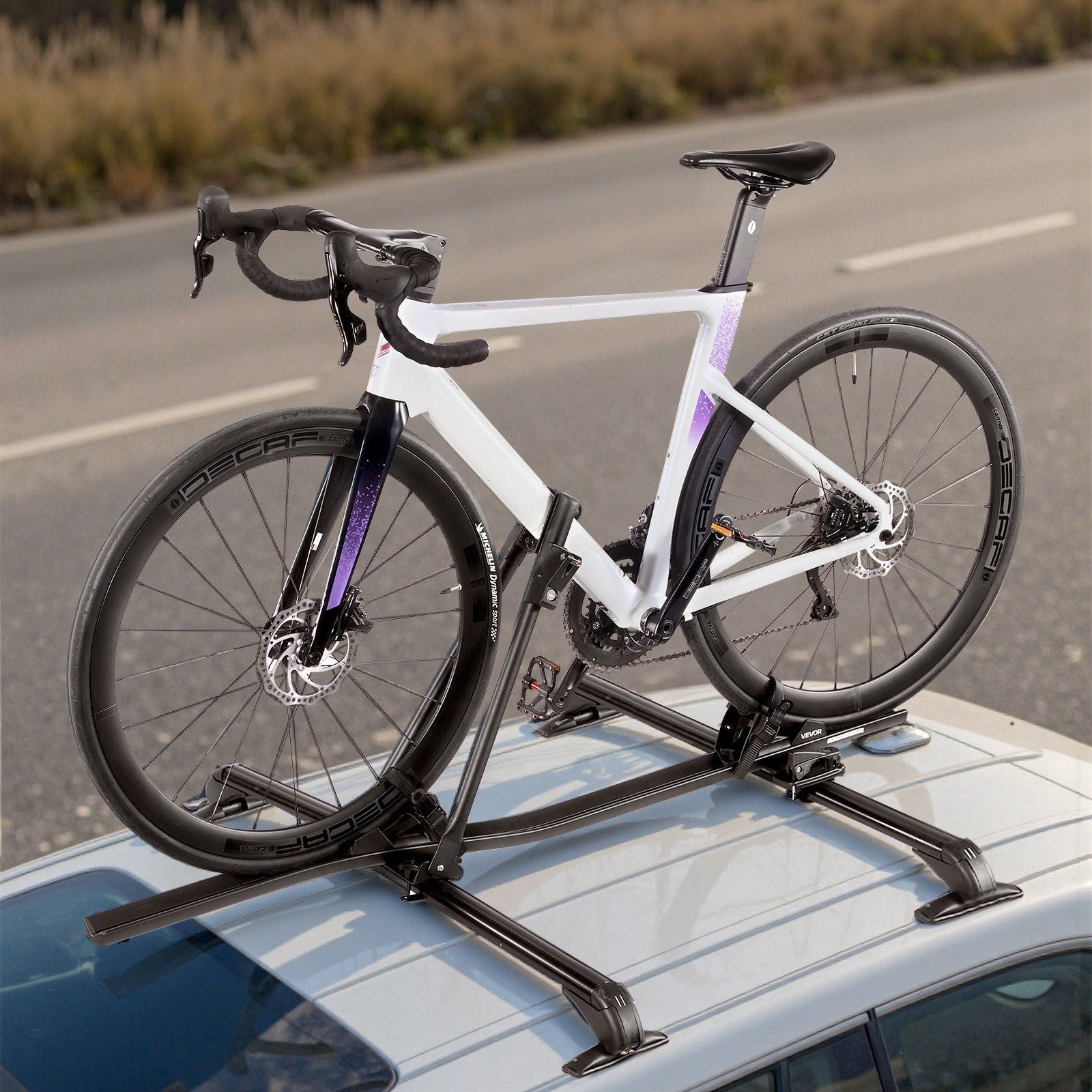 Roof Bike Rack, 15 kg Capacity, Upright Roof Mount Bicycle Rack with Secure Locking System for Most Standard V952-CDZXCJZLFZDC0GA9H001V0