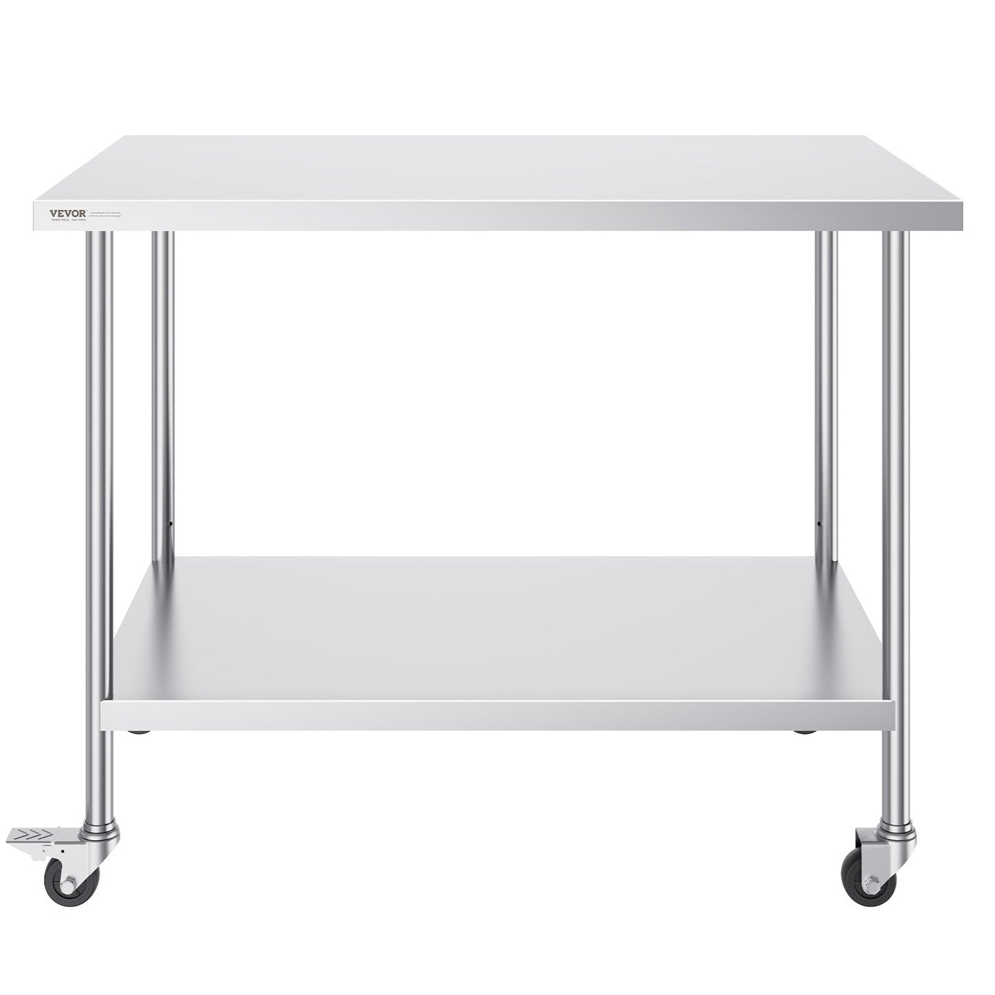 Stainless Steel Work Table 30 x 60 x 38 Inch, with 4 Wheels, 3 Adjustable Height Levels, Heavy Duty Food Prep V952-CFBXGGZTLCDJ1CSD7V0