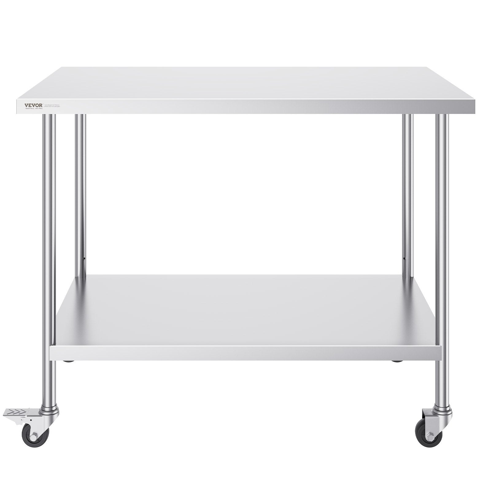 Stainless Steel Work Table 30 x 60 x 38 Inch, with 4 Wheels, 3 Adjustable Height Levels, Heavy Duty Food Prep V952-CFBXGGZTLCDJ1CSD7V0