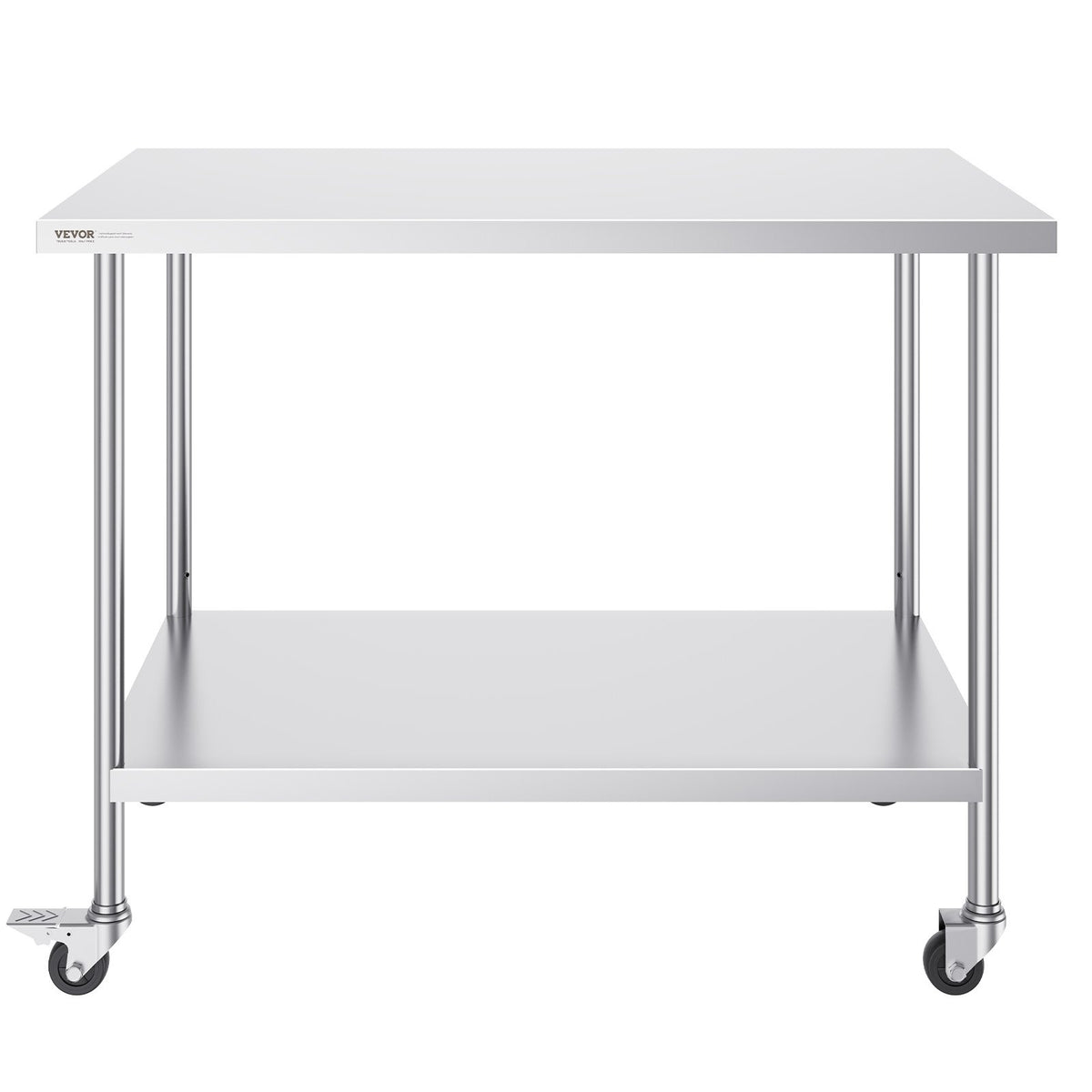 Stainless Steel Work Table 30 x 60 x 38 Inch, with 4 Wheels, 3 Adjustable Height Levels, Heavy Duty Food Prep V952-CFBXGGZTLCDJ1CSD7V0