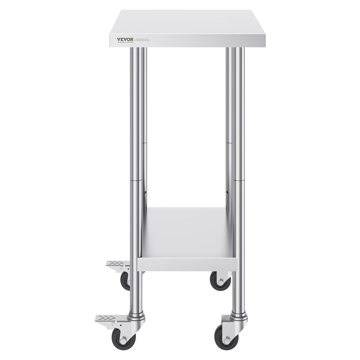 Stainless Steel Work Table 24 x 18 x 38 Inch, with 4 Wheels, 3 Adjustable Height Levels, Heavy Duty Food Prep V952-CFBXGGZTLCDJ3QDV2V0