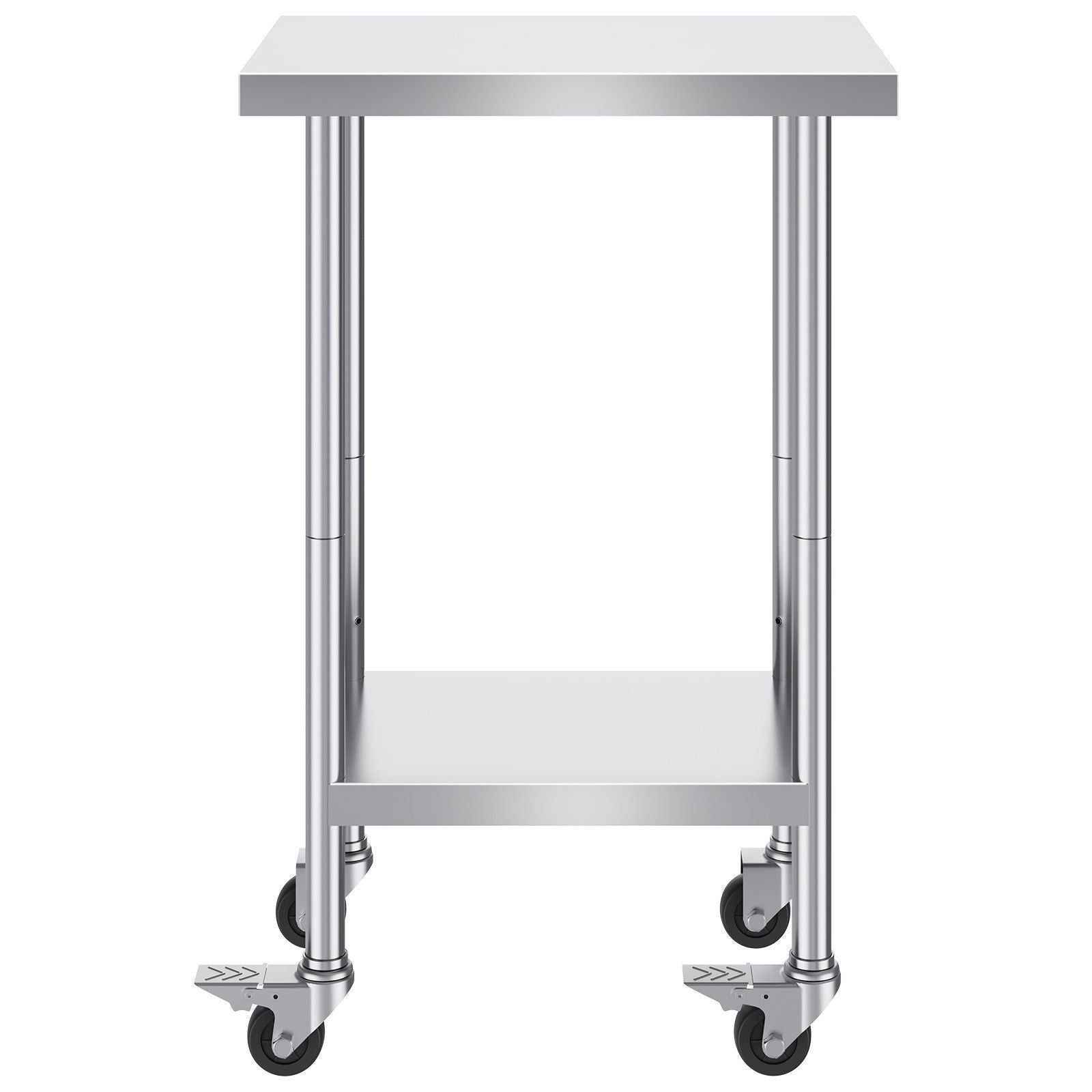 Stainless Steel Work Table 24 x 18 x 38 Inch, with 4 Wheels, 3 Adjustable Height Levels, Heavy Duty Food Prep V952-CFBXGGZTLCDJ3QDV2V0