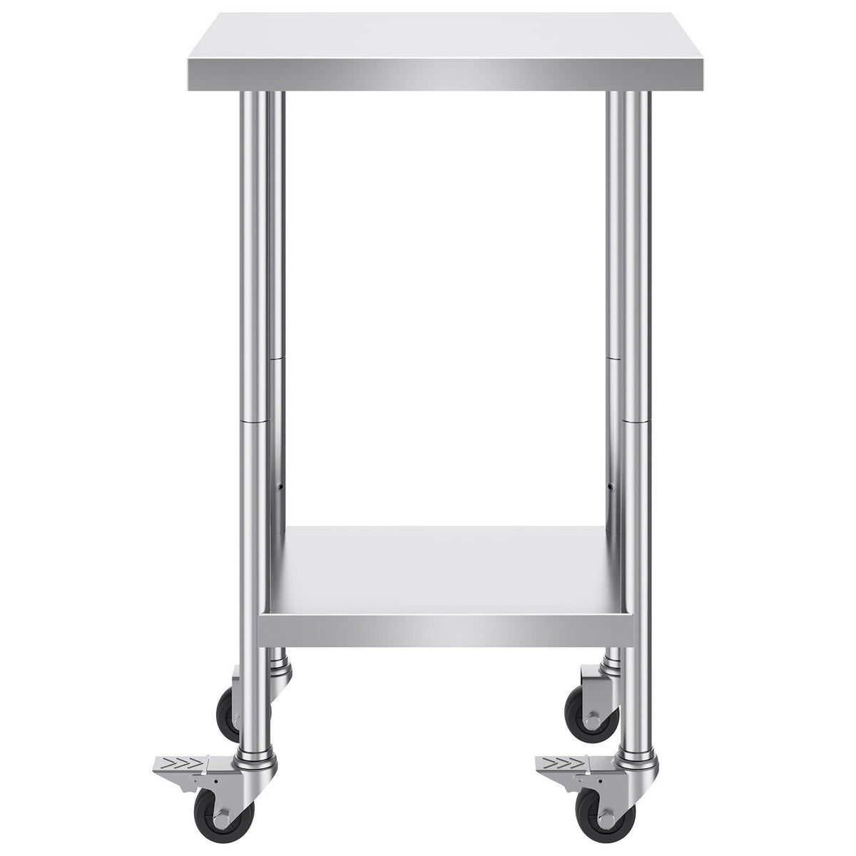 Stainless Steel Work Table 24 x 18 x 38 Inch, with 4 Wheels, 3 Adjustable Height Levels, Heavy Duty Food Prep V952-CFBXGGZTLCDJ3QDV2V0
