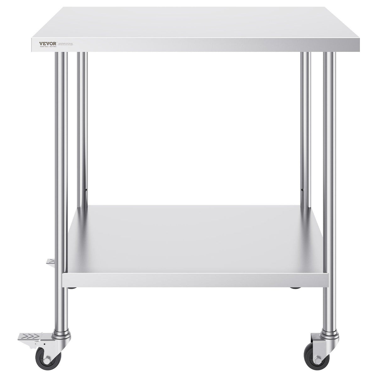Stainless Steel Work Table 30 x 36 x 38 Inch, with 4 Wheels, 3 Adjustable Height Levels, Heavy Duty Food Prep V952-CFBXGGZTLCDJ7EQSTV0