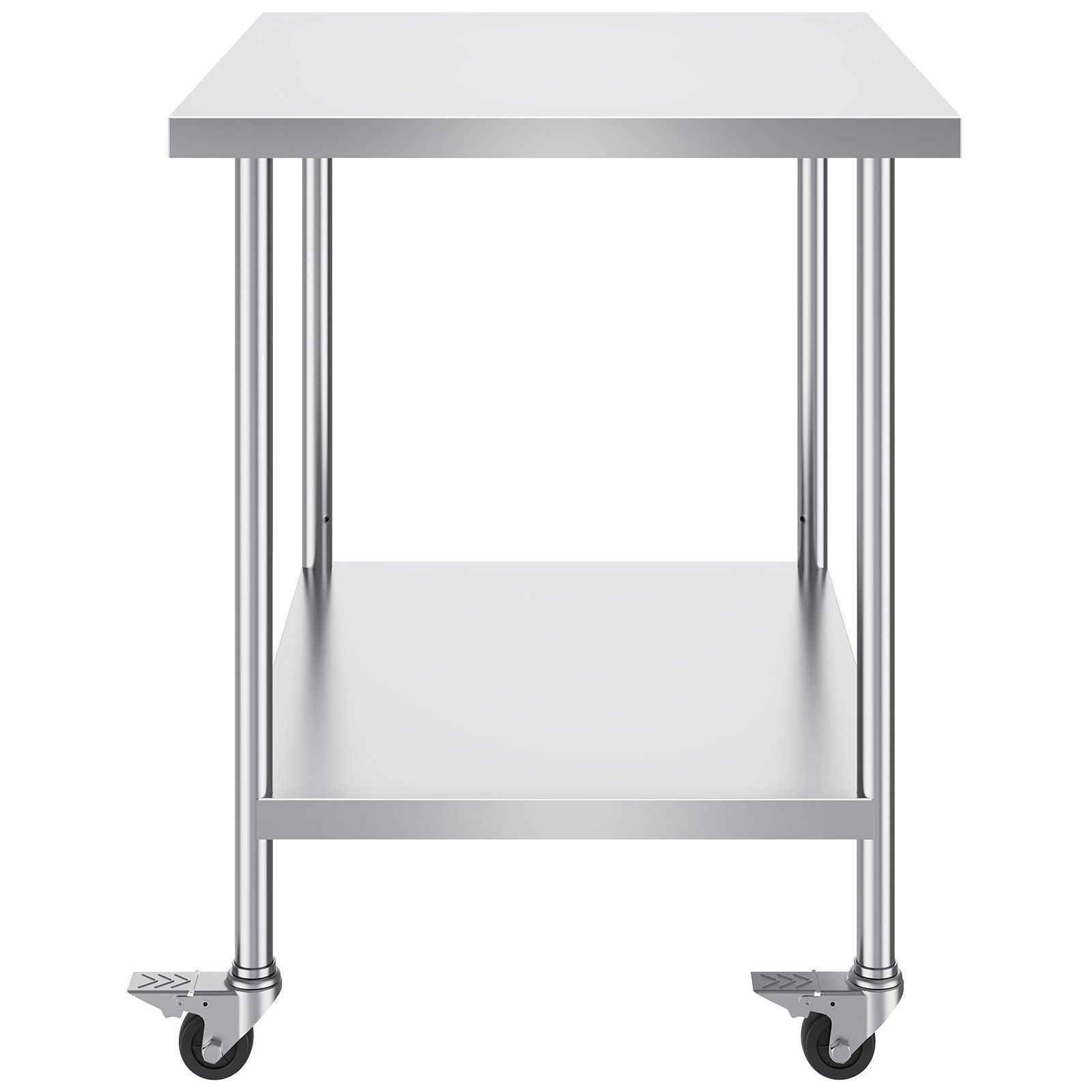 Stainless Steel Work Table 30 x 36 x 38 Inch, with 4 Wheels, 3 Adjustable Height Levels, Heavy Duty Food Prep V952-CFBXGGZTLCDJ7EQSTV0