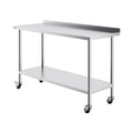 24 x 60 x 40 Inch Stainless Steel Work Table, Commercial Food Prep Worktable with Casters, Heavy Duty Prep V952-CFBXGGZTLCDJBPWUXV0