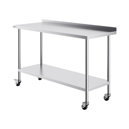 24 x 60 x 40 Inch Stainless Steel Work Table, Commercial Food Prep Worktable with Casters, Heavy Duty Prep V952-CFBXGGZTLCDJBPWUXV0