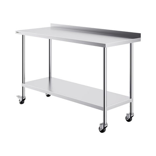 24 x 60 x 40 Inch Stainless Steel Work Table, Commercial Food Prep Worktable with Casters, Heavy Duty Prep V952-CFBXGGZTLCDJBPWUXV0