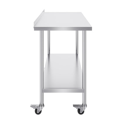 24 x 60 x 40 Inch Stainless Steel Work Table, Commercial Food Prep Worktable with Casters, Heavy Duty Prep V952-CFBXGGZTLCDJBPWUXV0