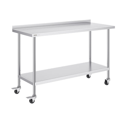 24 x 60 x 40 Inch Stainless Steel Work Table, Commercial Food Prep Worktable with Casters, Heavy Duty Prep V952-CFBXGGZTLCDJBPWUXV0