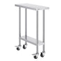 Stainless Steel Work Table 30 x 12 x 38 Inch, with 4 Wheels, 3 Adjustable Height Levels, Heavy Duty Food Prep V952-CFBXGGZTLCDJEZMQSV0