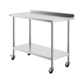 24 x 48 x 40 Inch Stainless Steel Work Table, Commercial Food Prep Worktable with Casters, Heavy Duty Prep V952-CFBXGGZTLCDJOVC8PV0