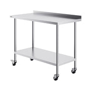 24 x 48 x 40 Inch Stainless Steel Work Table, Commercial Food Prep Worktable with Casters, Heavy Duty Prep V952-CFBXGGZTLCDJOVC8PV0