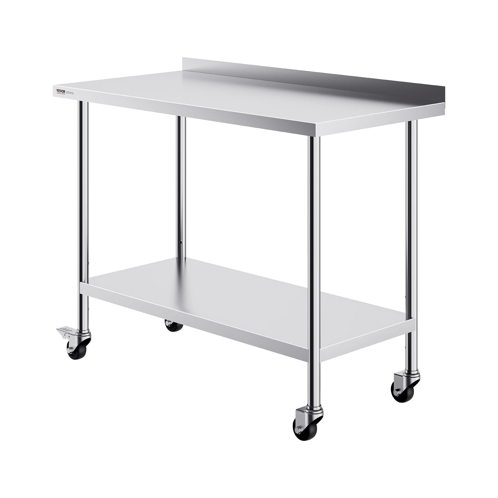 24 x 48 x 40 Inch Stainless Steel Work Table, Commercial Food Prep Worktable with Casters, Heavy Duty Prep V952-CFBXGGZTLCDJOVC8PV0