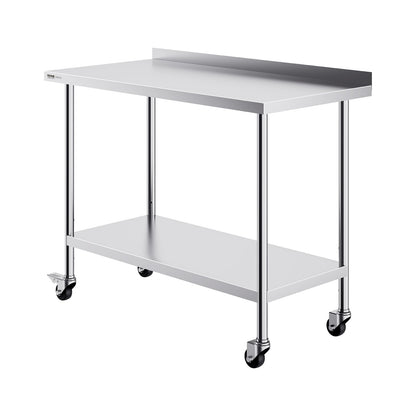 24 x 48 x 40 Inch Stainless Steel Work Table, Commercial Food Prep Worktable with Casters, Heavy Duty Prep V952-CFBXGGZTLCDJOVC8PV0