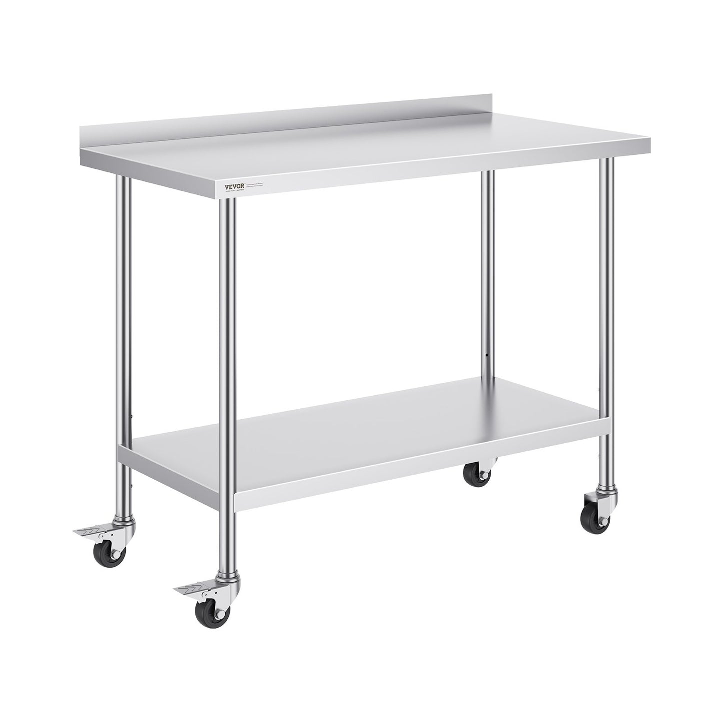 24 x 48 x 40 Inch Stainless Steel Work Table, Commercial Food Prep Worktable with Casters, Heavy Duty Prep V952-CFBXGGZTLCDJOVC8PV0