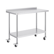 24 x 48 x 40 Inch Stainless Steel Work Table, Commercial Food Prep Worktable with Casters, Heavy Duty Prep V952-CFBXGGZTLCDJOVC8PV0
